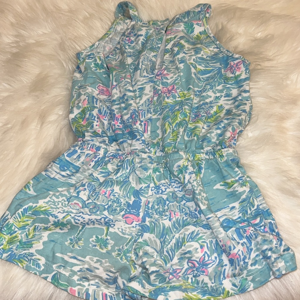 Lilly Pulitzer Aqua Blue Romper with Lace Detail - Picture 6 of 6
